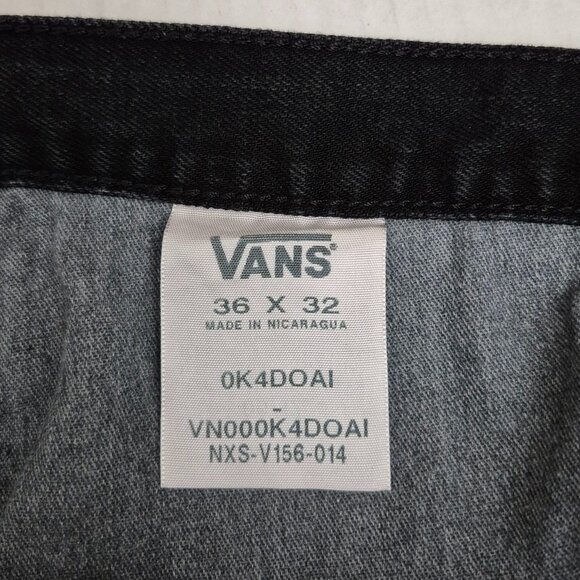 Vans V76 Skinny Jeans Men's 36X32 Black Denim Skater Goth - Pre-owned - Picture 12 of 13